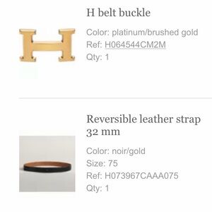 Hermes Gold H Belt Buckle with Reversible Leather Strap
USED in great condition